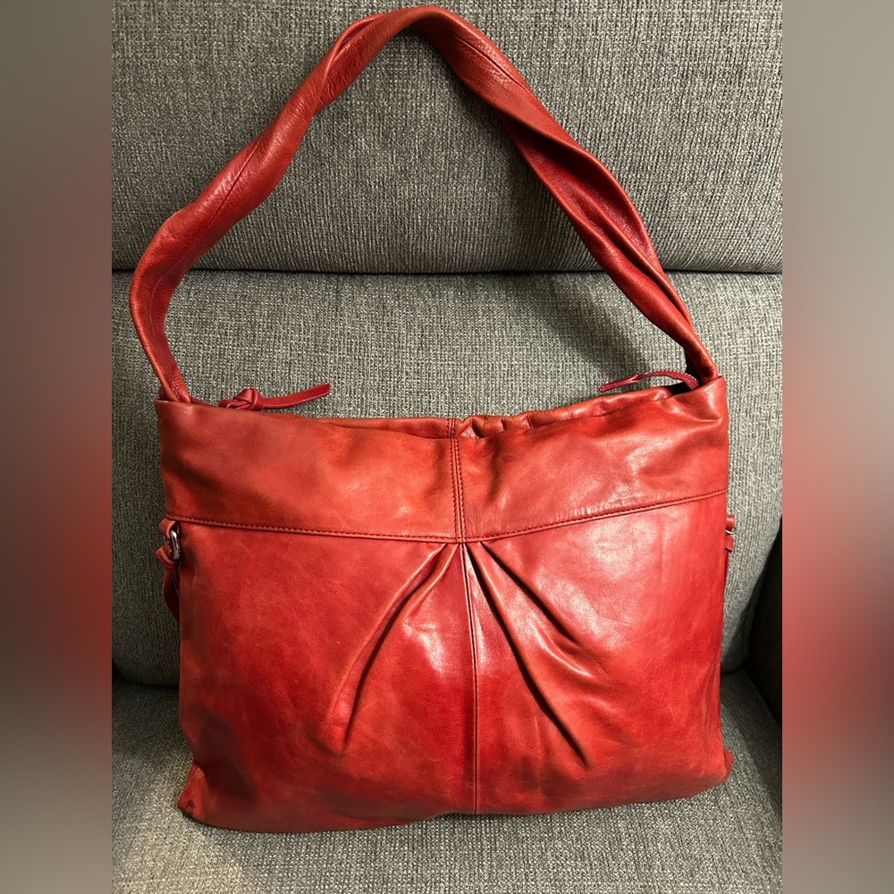 HOBO Red Leather Women's Shoulder Bag
